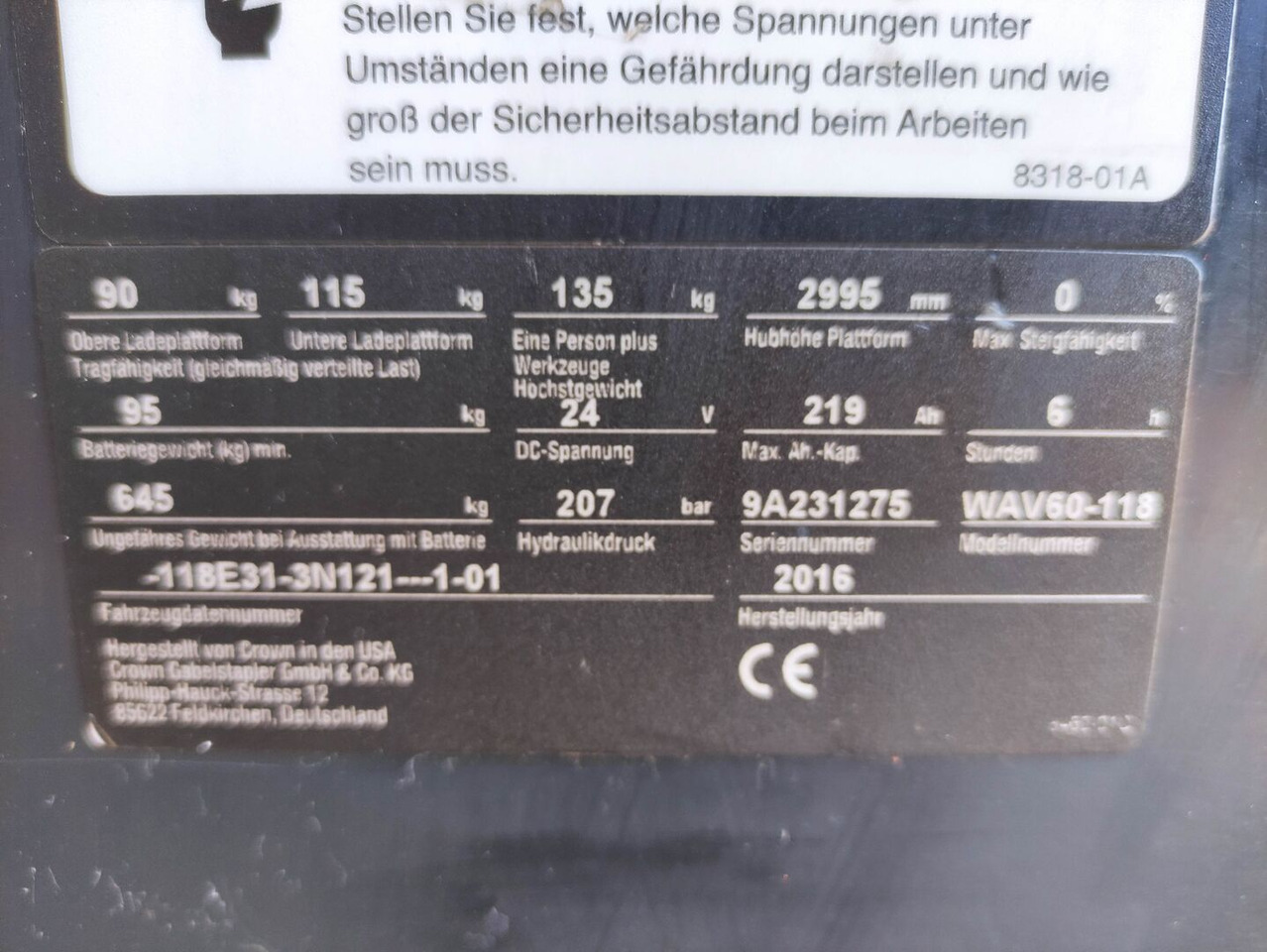 Crown WAV60-118 - Order-picker: foto 5 Crown WAV60-118 - Order-picker: foto 5