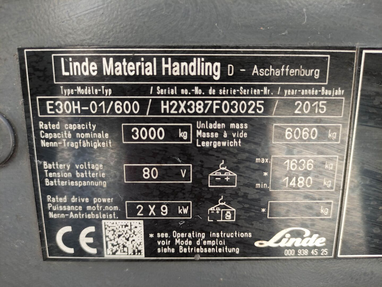 Empilhador elétrico Linde E30H-01-600-387: foto 7