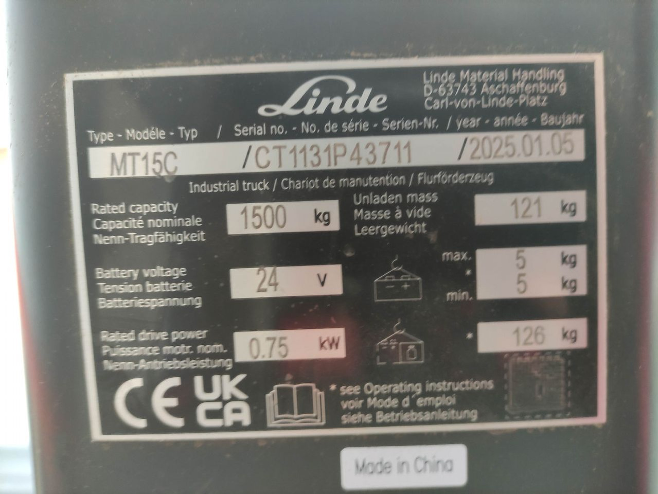 Linde MT15C - Porta-palete: foto 5 Linde MT15C - Porta-palete: foto 5