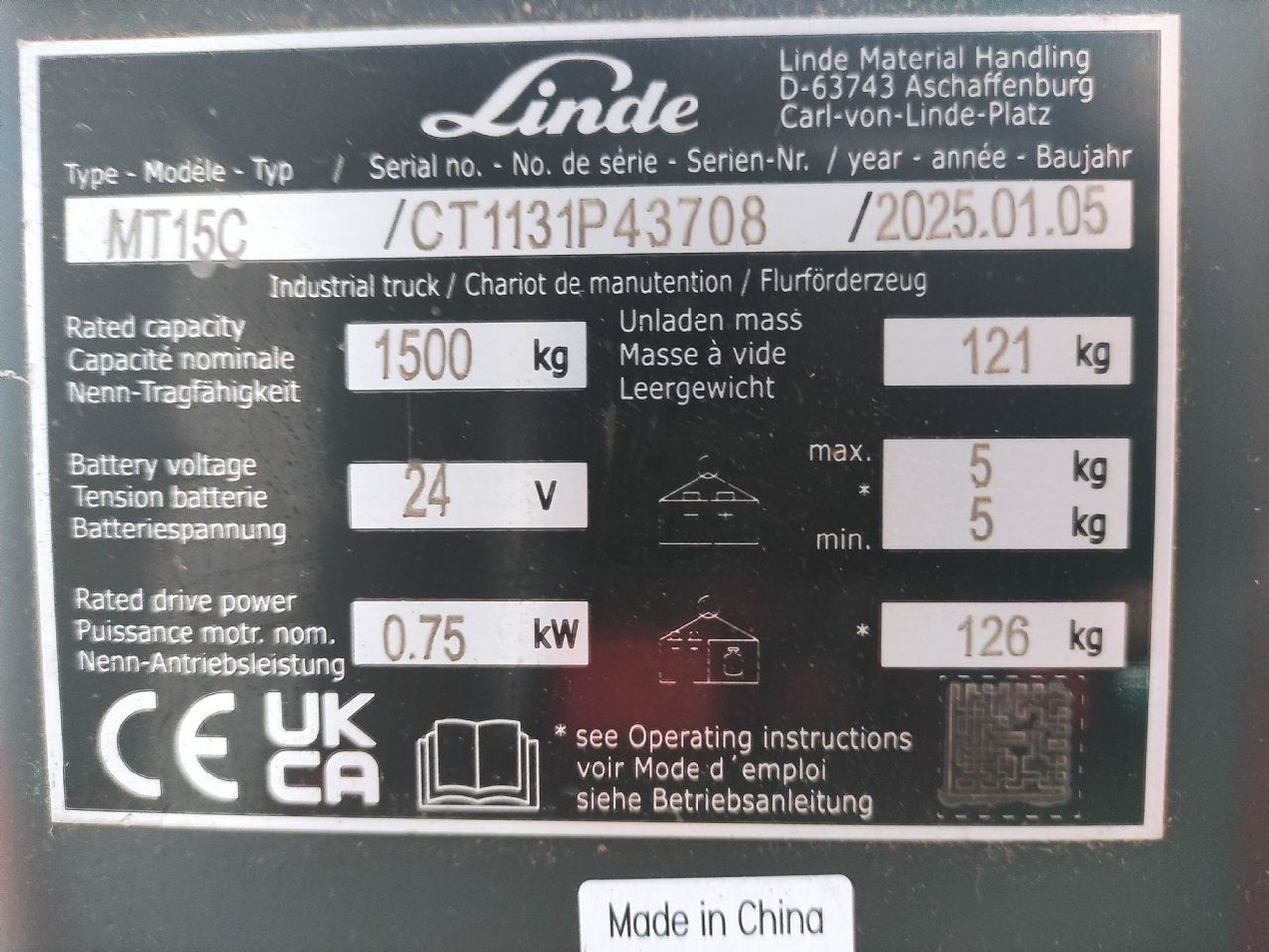 Linde MT15C - Porta-palete: foto 5 Linde MT15C - Porta-palete: foto 5