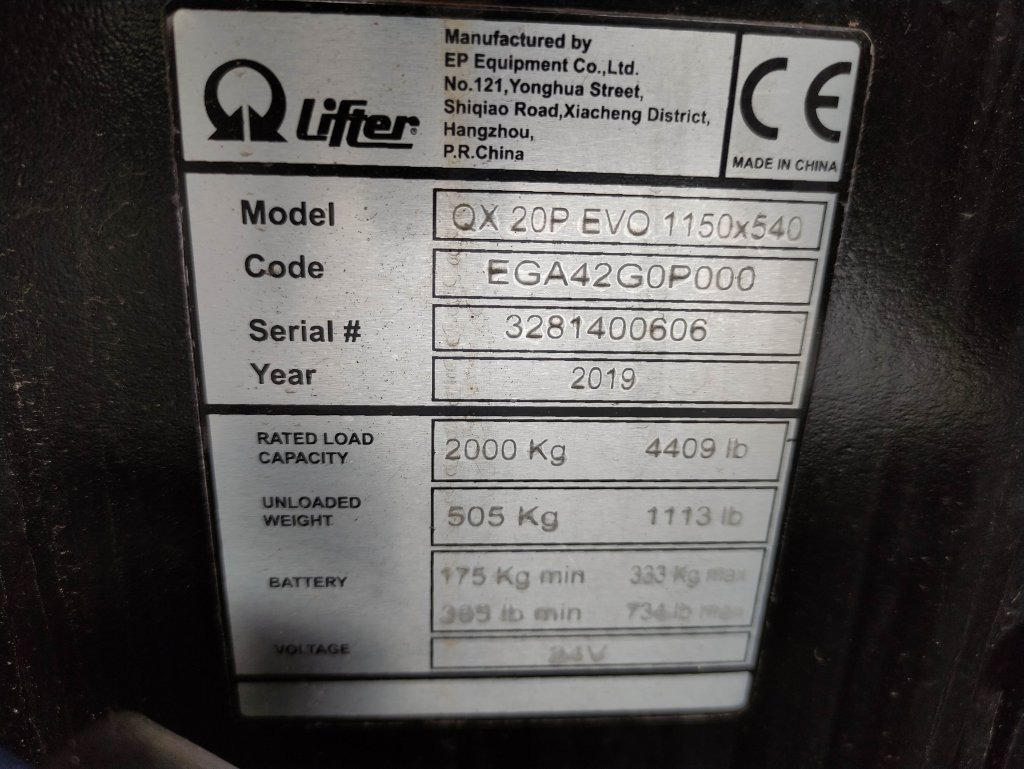 Pramac QX20P EVO 1150x540 *NEU* - Porta-palete: foto 5 Pramac QX20P EVO 1150x540 *NEU* - Porta-palete: foto 5