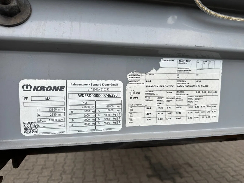 Semi-reboque de lona Krone SD Schuifzeil -Dak / SAF-Disc / Apk: foto 7