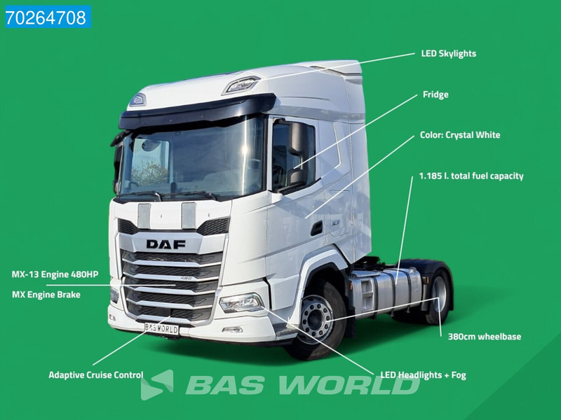 Tractor DAF XF 480 4X2 2x Tanks LED ACC: foto 9