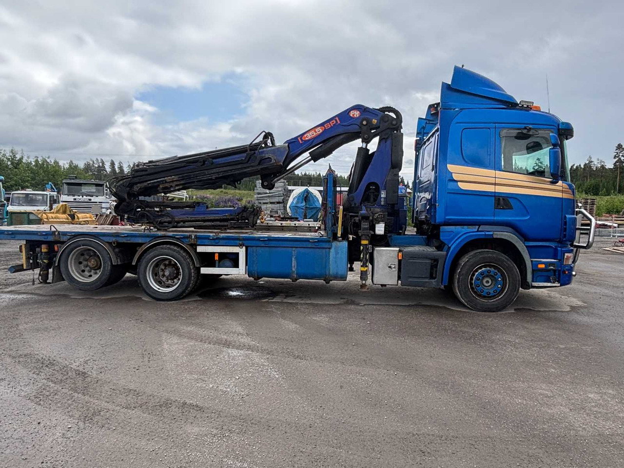 Truck Scania R 164 460 + crane PM 35.5 SP - Camião de caixa aberta/ Plataforma, Camião grua: foto 4 Truck Scania R 164 460 + crane PM 35.5 SP - Camião de caixa aberta/ Plataforma, Camião grua: foto 4