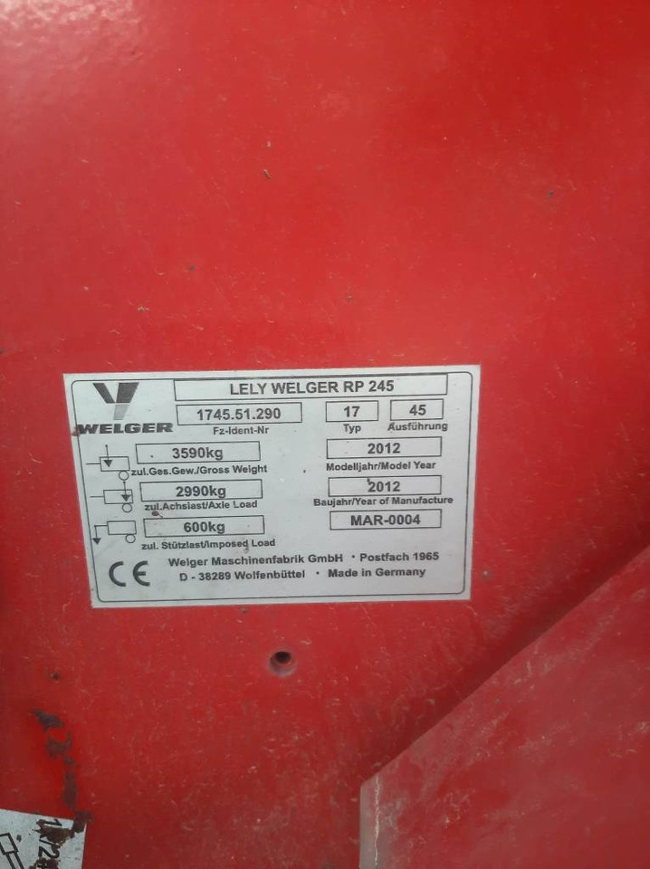 Lely Welger RP 245 Profi - Enfardadeira de fardos redondos: foto 5 Lely Welger RP 245 Profi - Enfardadeira de fardos redondos: foto 5