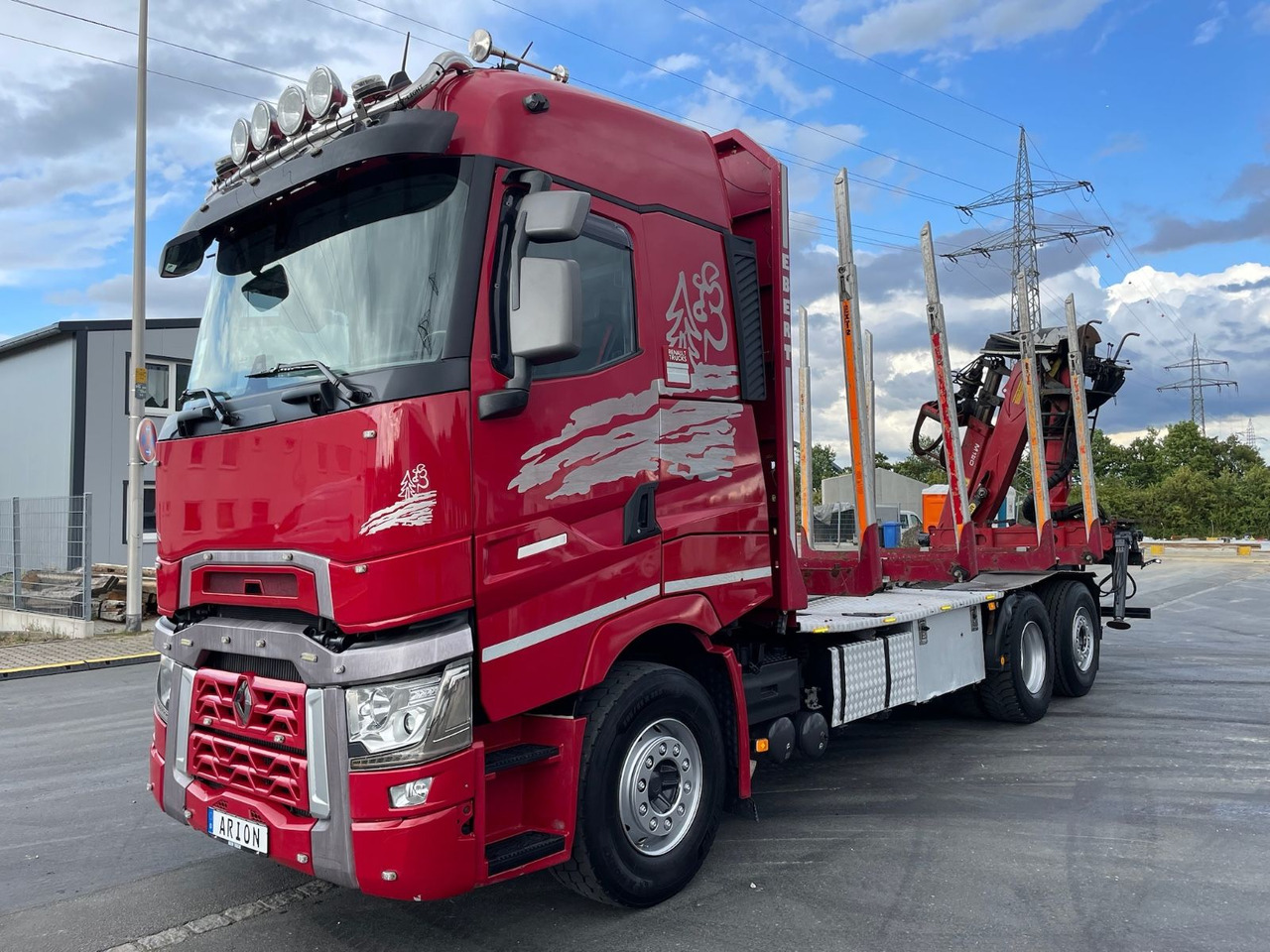 Renault T520 6x2 Kurzholz/PALFINGER/E120Z/VOLVO-ENGINE - Camião de transporte de madeira, Camião grua: foto 3 Renault T520 6x2 Kurzholz/PALFINGER/E120Z/VOLVO-ENGINE - Camião de transporte de madeira, Camião grua: foto 3