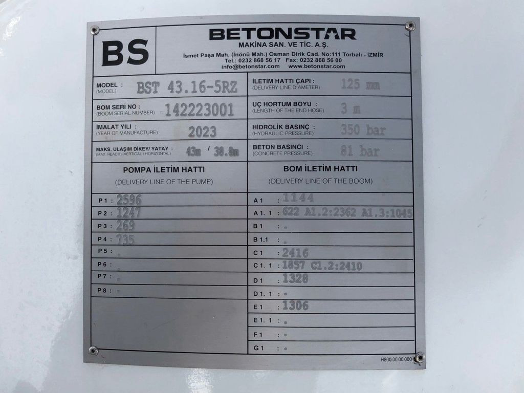 Autobomba de betão novo Mercedes-Benz AROCS 3743 BETONSTAR H43.16-5RZ: foto 8