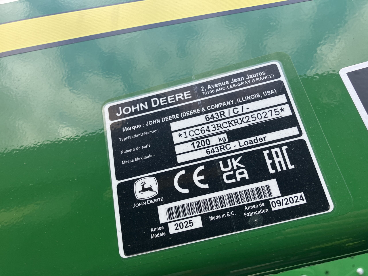 John Deere 643R Loader and Brackets - Equipamento: foto 4 John Deere 643R Loader and Brackets - Equipamento: foto 4