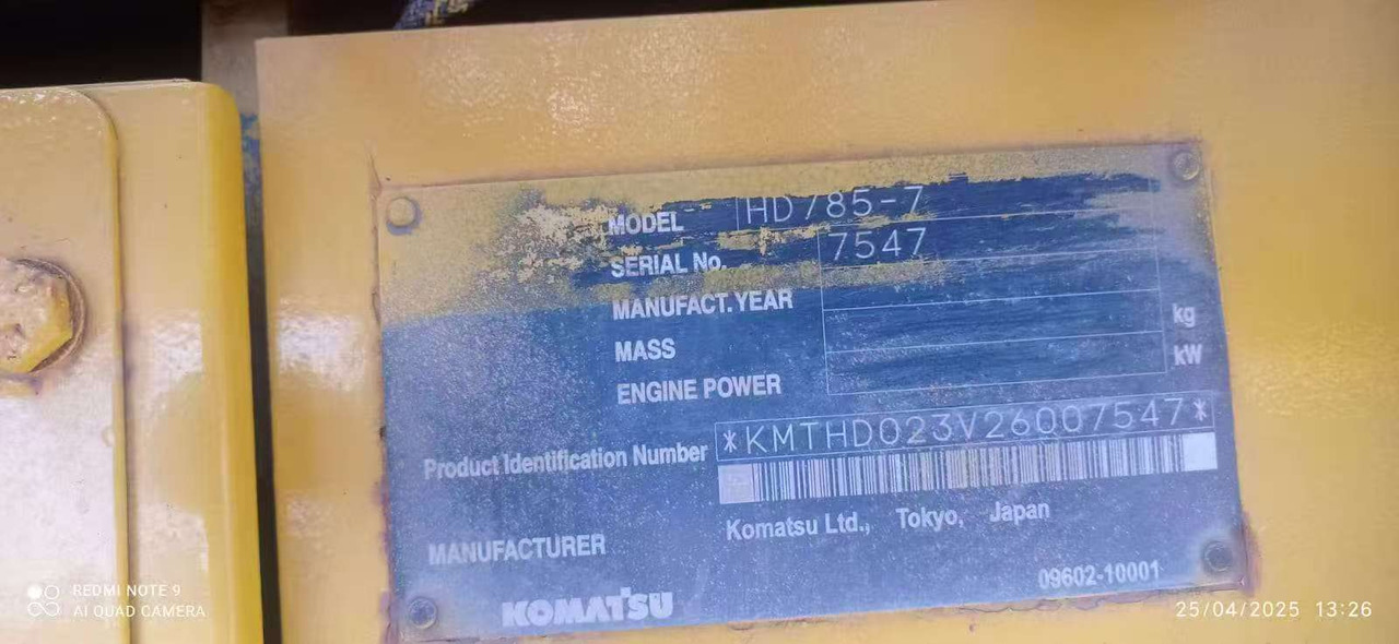 Komatsu HD785-7 - Camião furgão: foto 3 Komatsu HD785-7 - Camião furgão: foto 3