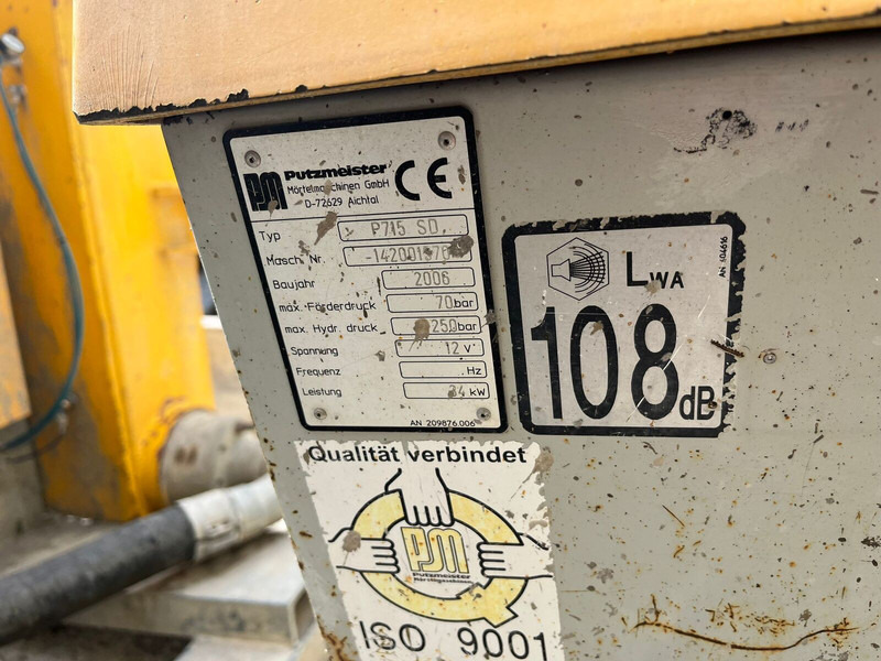 Putzmeister P 175 SD - Bomba de betão estacionária: foto 2 Putzmeister P 175 SD - Bomba de betão estacionária: foto 2