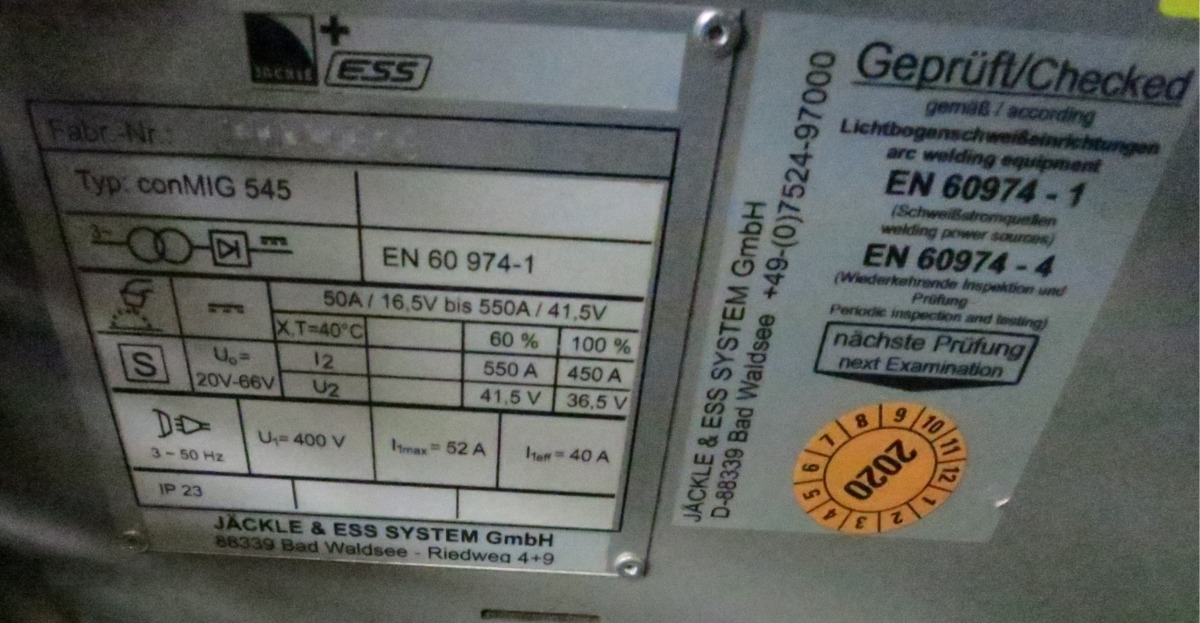 Jaeckle conMIG 545 - Equipamento para soldagem: foto 3 Jaeckle conMIG 545 - Equipamento para soldagem: foto 3