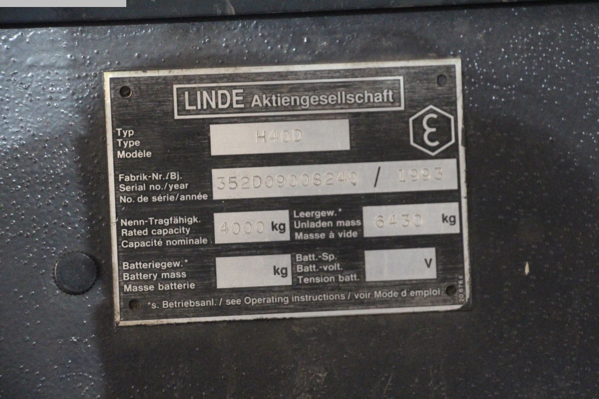 LINDE H40D - Empilhador a diesel: foto 4 LINDE H40D - Empilhador a diesel: foto 4