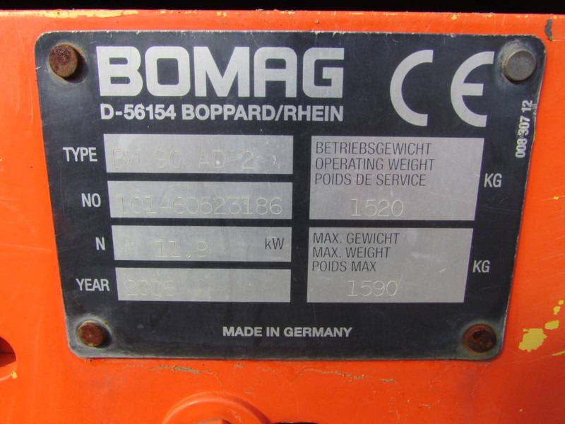 Bomag BW 90 AD-2 Walze / 9.500 EUR - Rolo: foto 4 Bomag BW 90 AD-2 Walze / 9.500 EUR - Rolo: foto 4