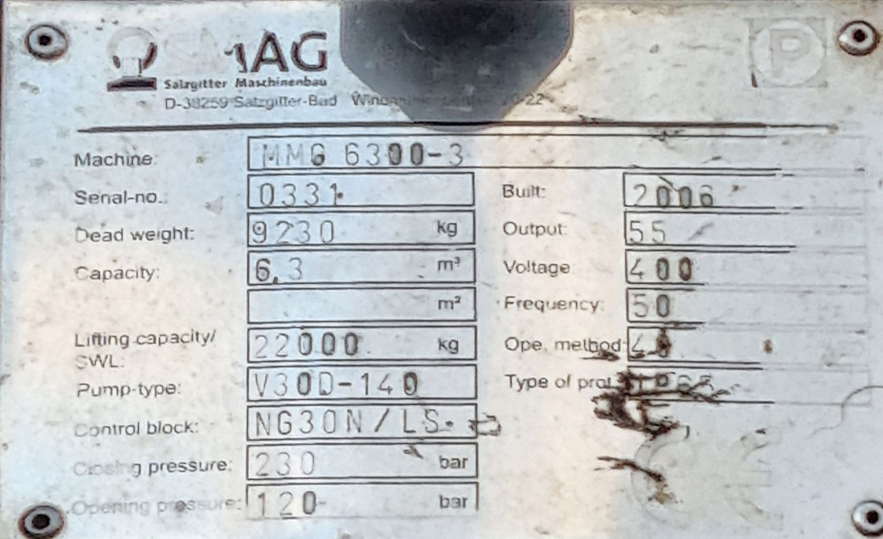 Peiner SMAG MMG 6300-3-S - Garra para Equipamento portuário: foto 5 Peiner SMAG MMG 6300-3-S - Garra para Equipamento portuário: foto 5