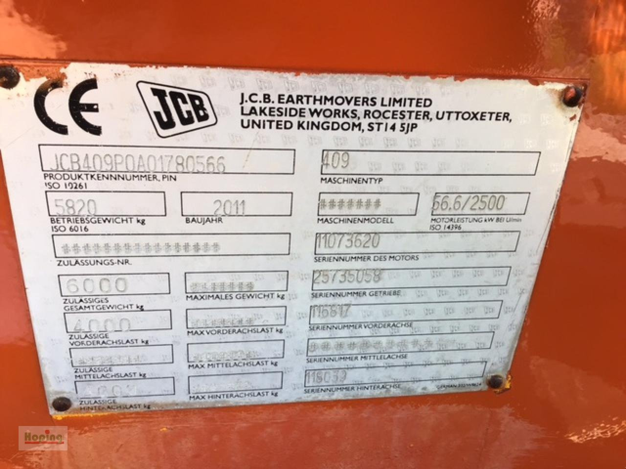 Pá carregadora de rodas JCB 409: foto 12