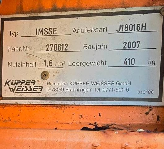 Küpper-Weisser IMS Salzstreuer 1,6m3 für Multicar Tremo Ladog Sprinter Pritsche Schmidt Salzsilo Winterdienst - Espalhador de areia/ Sal: foto 3 Küpper-Weisser IMS Salzstreuer 1,6m3 für Multicar Tremo Ladog Sprinter Pritsche Schmidt Salzsilo Winterdienst - Espalhador de areia/ Sal: foto 3