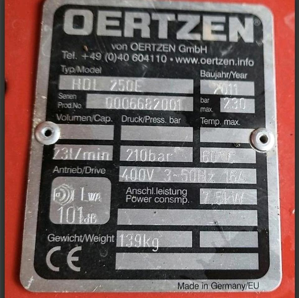 Lavadora de alta pressão Oertzen HDL 250 FIRE-TEC Hochdruck Feuerlöschgerät Hochdruckreiniger: foto 7