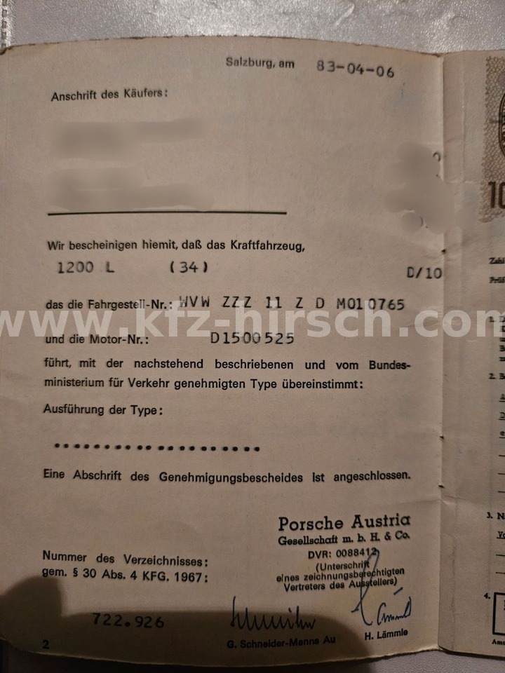 Sedan Volkswagen Käfer 1200 1.Hand in der seltenen Farbe Orange: foto 14