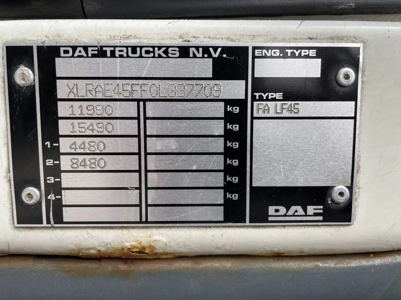Camião furgão DAF LF 45 / HOLLAND TRUCK / DHOLLANDIA LAADKLEP / APK - TUV MAART 2024 /: foto 8