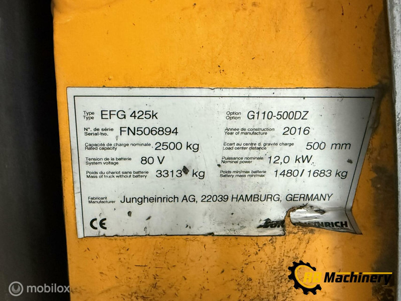 Jungheinrich EFG 425 K - Empilhador: foto 5 Jungheinrich EFG 425 K - Empilhador: foto 5