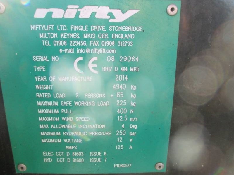 Plataforma articulada Niftylift HR 17 D 4x4: foto 14