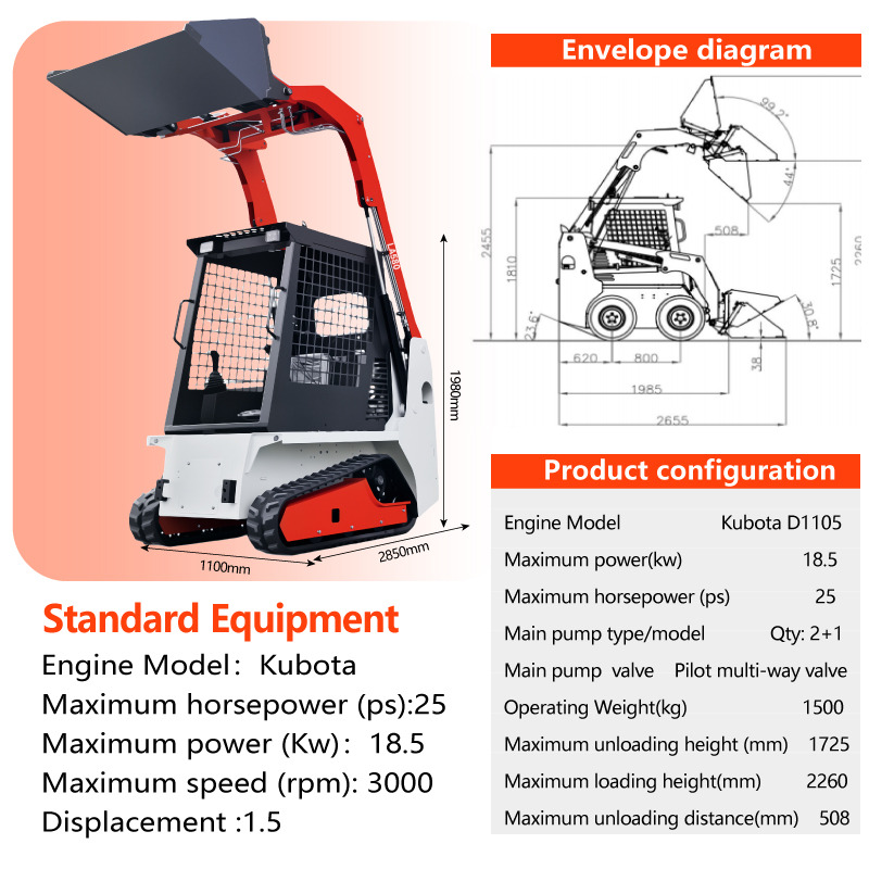 LADYS LA670 Mini Small Skid Steer Loader Compact Track Diesel Mini Skid Steer Loader For Sale With Small Mini Skid Steer Attachments 4 In 1 Bucket - Mini pá carregadora: foto 3 LADYS LA670 Mini Small Skid Steer Loader Compact Track Diesel Mini Skid Steer Loader For Sale With Small Mini Skid Steer Attachments 4 In 1 Bucket - Mini pá carregadora: foto 3