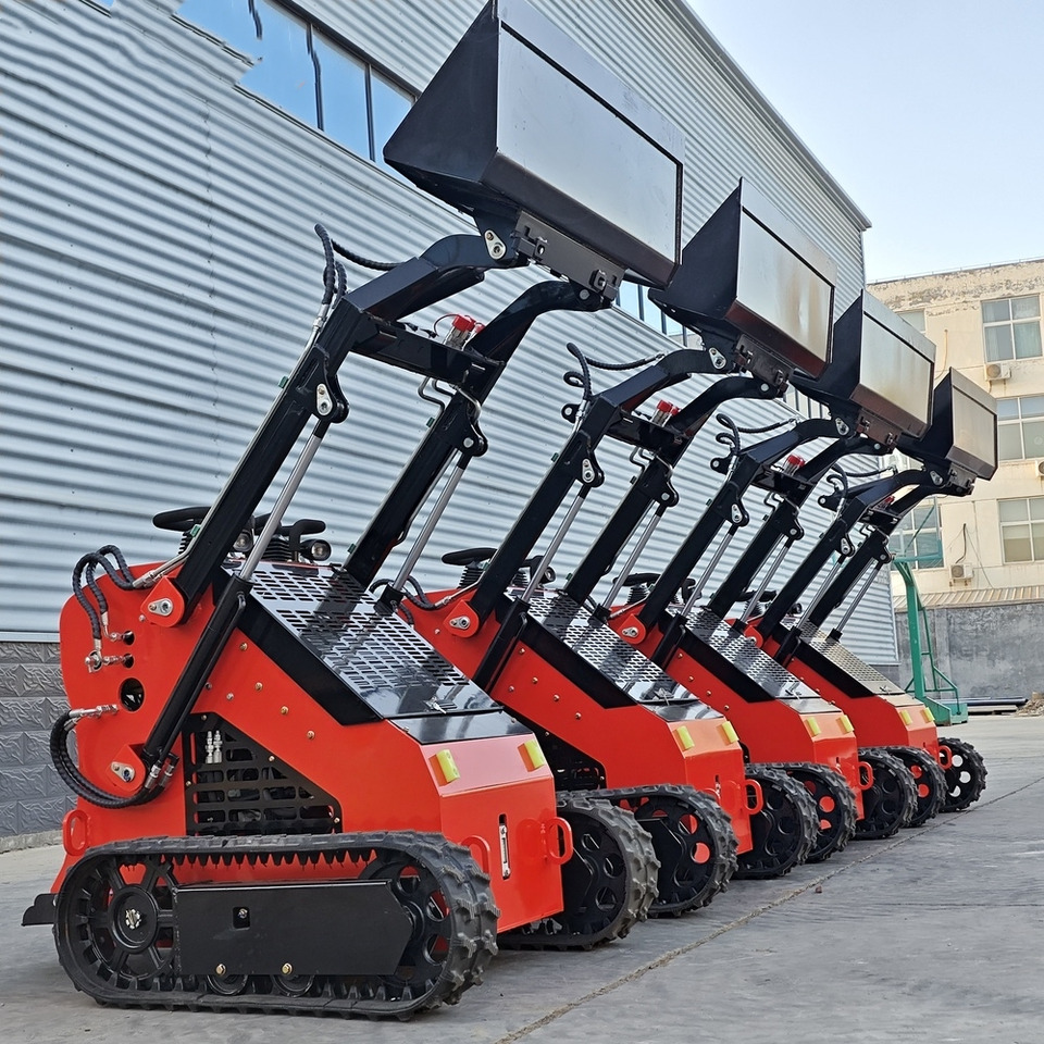Mini pá carregadora novo LEZUM Free Shipping Mini Skid Steer Loader Compact Track Electric/Diesel Chinese Mini Skid Steer Loader For Sale With Mini Skid Steer Attachments 4 In 1 Bucket: foto 7