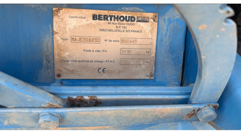 BERTHOUD MAJOR 32 - Pulverizador de arrastar: foto 4 BERTHOUD MAJOR 32 - Pulverizador de arrastar: foto 4