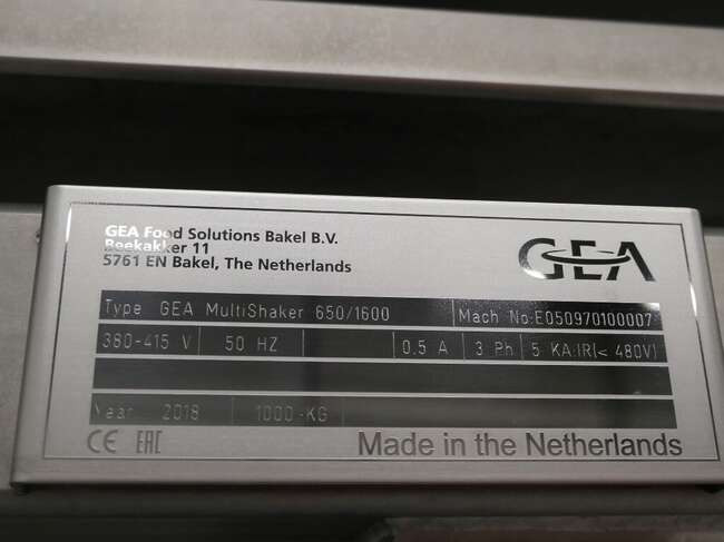 Transportador GEA vibrating gutter MultiShaker 650/1600: foto 8