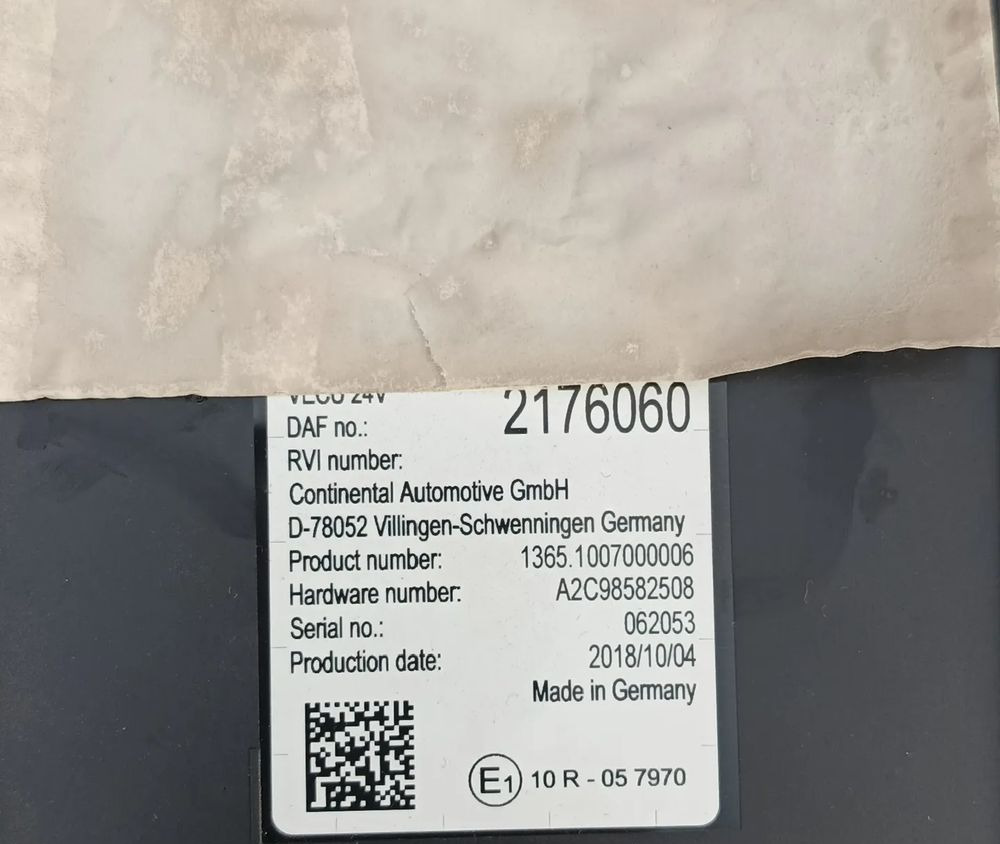 DAF XF 106 EURO 6 MX13 KOMPUTER MODUŁ STEROWNIK VECU 2176060 - Centralina electrónica para Camião: foto 2 DAF XF 106 EURO 6 MX13 KOMPUTER MODUŁ STEROWNIK VECU 2176060 - Centralina electrónica para Camião: foto 2