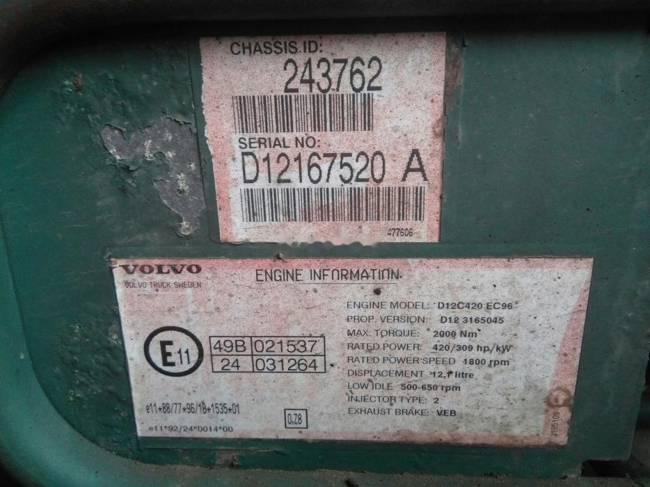 Volvo D12C Volvo FH 12 - Motor para Camião: foto 4 Volvo D12C Volvo FH 12 - Motor para Camião: foto 4