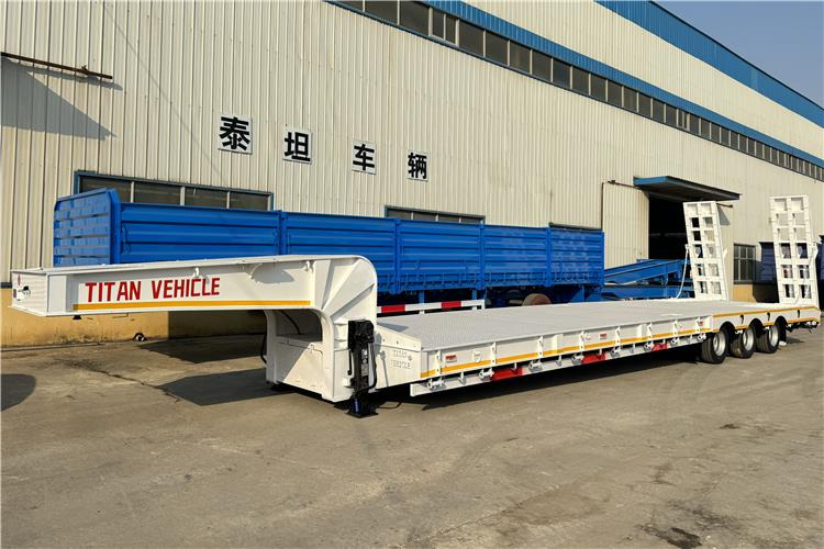 TITAN 3 Axle 80 Ton Lowbed Semi Trailer for Sale In Philippines - Semi-reboque baixa: foto 1 TITAN 3 Axle 80 Ton Lowbed Semi Trailer for Sale In Philippines - Semi-reboque baixa: foto 1