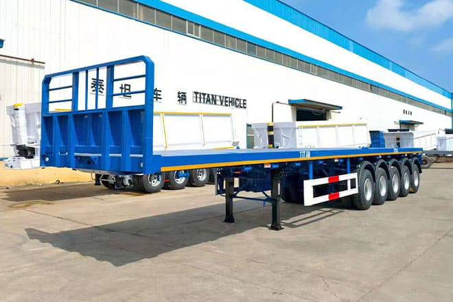 TITAN 5 Axle New Flatbed Trailers for Sale in Mauritius - Semi-reboque plataforma/ Caixa aberta: foto 3 TITAN 5 Axle New Flatbed Trailers for Sale in Mauritius - Semi-reboque plataforma/ Caixa aberta: foto 3