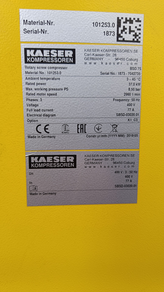 KAESER BSD 75 - Compressor de ar: foto 5 KAESER BSD 75 - Compressor de ar: foto 5