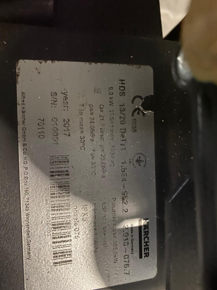 Karcher HDS Trailer HDS 13/20 De Tr1 - Lavadora de alta pressão: foto 2 Karcher HDS Trailer HDS 13/20 De Tr1 - Lavadora de alta pressão: foto 2