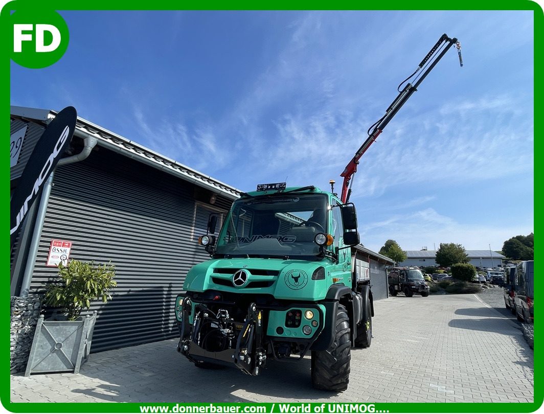 Unimog U318 - UHN mit Ladekran und Forstgreifer , Traumzustand - Camião grua: foto 1 Unimog U318 - UHN mit Ladekran und Forstgreifer , Traumzustand - Camião grua: foto 1