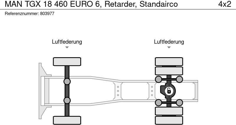 Tractor MAN TGX 18 460 EURO 6, Retarder, Standairco: foto 13