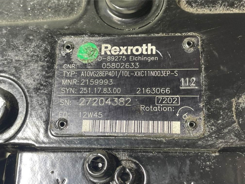Bomag -Rexroth A10VG28EP4D1/10L-Drive pump/Fahrpumpe - Hidráulica para Máquina de construção: foto 4 Bomag -Rexroth A10VG28EP4D1/10L-Drive pump/Fahrpumpe - Hidráulica para Máquina de construção: foto 4