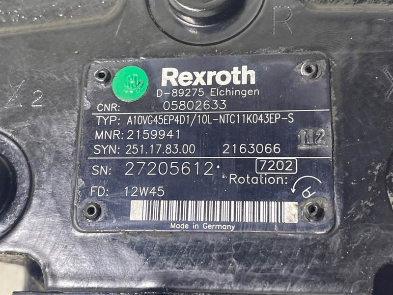 Bomag -Rexroth A10VG45EP4D1/10L-Drive pump/Fahrpumpe - Hidráulica para Máquina de construção: foto 4 Bomag -Rexroth A10VG45EP4D1/10L-Drive pump/Fahrpumpe - Hidráulica para Máquina de construção: foto 4