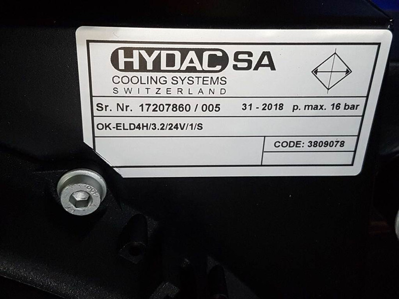 Hydac OK-ELD4H/3.2/24V/1/S-3809078-Oil cooler/Ölkü - Hidráulica para Máquina de construção: foto 5 Hydac OK-ELD4H/3.2/24V/1/S-3809078-Oil cooler/Ölkü - Hidráulica para Máquina de construção: foto 5