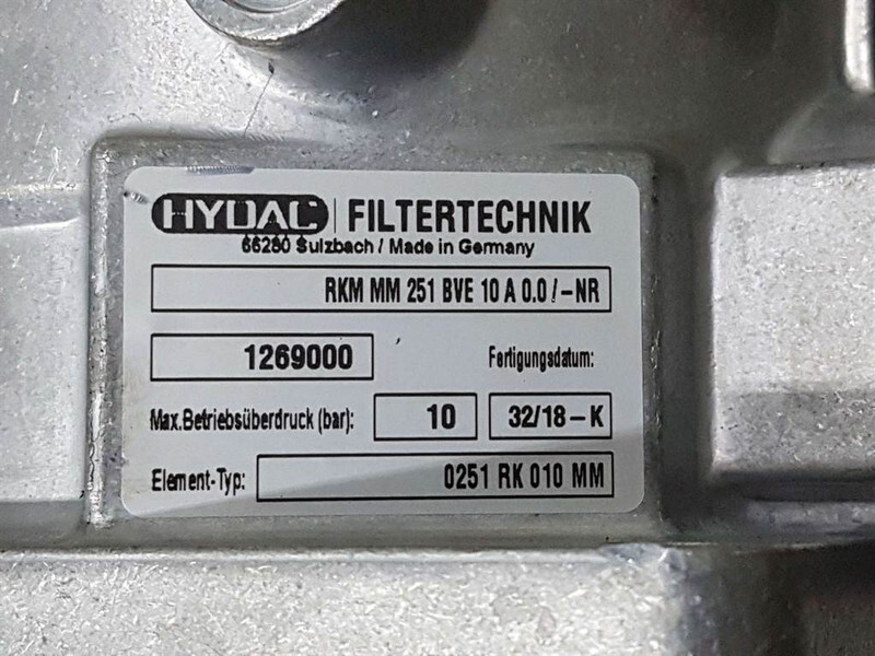 Hydac RKM MM 251 BVE 10 A 0.0/-NR-1269000-Filter - Hidráulica para Máquina de construção: foto 5 Hydac RKM MM 251 BVE 10 A 0.0/-NR-1269000-Filter - Hidráulica para Máquina de construção: foto 5