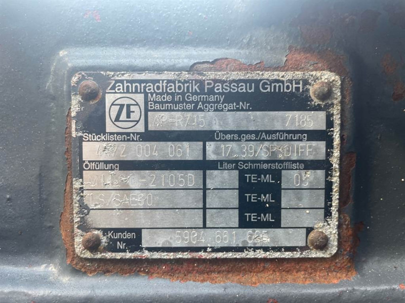 Eixo e peças para Máquina de construção Schaeff SKL834-ZF AP-R715-Differential/Differentieel: foto 10