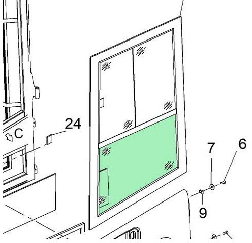 Terex Schaeff TL/SKL-5388665451-Window/Scheibe/Ruit - Cabine e interior para Máquina de construção: foto 2 Terex Schaeff TL/SKL-5388665451-Window/Scheibe/Ruit - Cabine e interior para Máquina de construção: foto 2