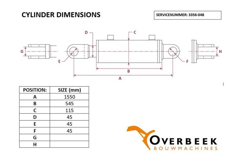 - Tilt cylinder/Kippzylinder/Nijgcilinder - Hidráulica: foto 4 - Tilt cylinder/Kippzylinder/Nijgcilinder - Hidráulica: foto 4