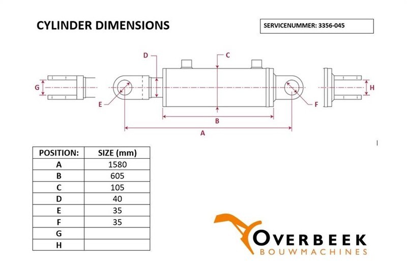 - Tilt cylinder/Kippzylinder/Nijgcilinder - Hidráulica: foto 4 - Tilt cylinder/Kippzylinder/Nijgcilinder - Hidráulica: foto 4