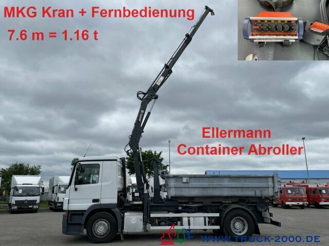 Mercedes-Benz 1841L Abroller + Kran + FB 7.6m=1.2 t. - Camião polibenne, Camião grua: foto 1 Mercedes-Benz 1841L Abroller + Kran + FB 7.6m=1.2 t. - Camião polibenne, Camião grua: foto 1