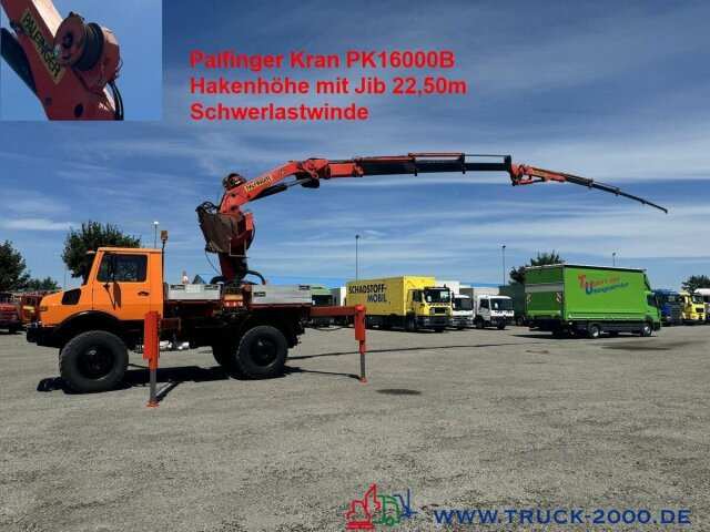 Unimog U1700 Kran PK16000 + Jib Höhe 22,50m + Winde - Camião grua: foto 1 Unimog U1700 Kran PK16000 + Jib Höhe 22,50m + Winde - Camião grua: foto 1
