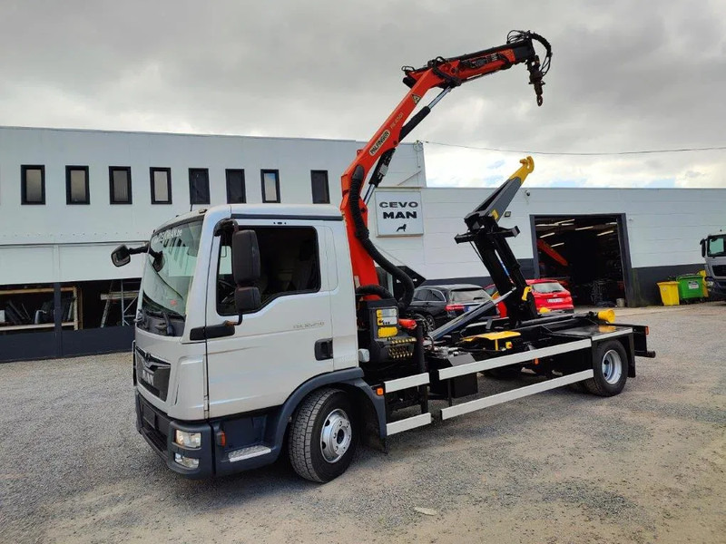 MAN TGL 12.250 Containersysteem Jimeca met kraan Palfinger PK4501 - Camião polibenne, Camião grua: foto 1 MAN TGL 12.250 Containersysteem Jimeca met kraan Palfinger PK4501 - Camião polibenne, Camião grua: foto 1
