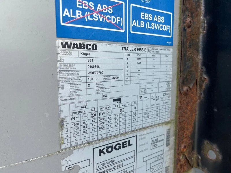 Kögel Schuifzeilen BPW assen - Semi-reboque de lona: foto 3 Kögel Schuifzeilen BPW assen - Semi-reboque de lona: foto 3