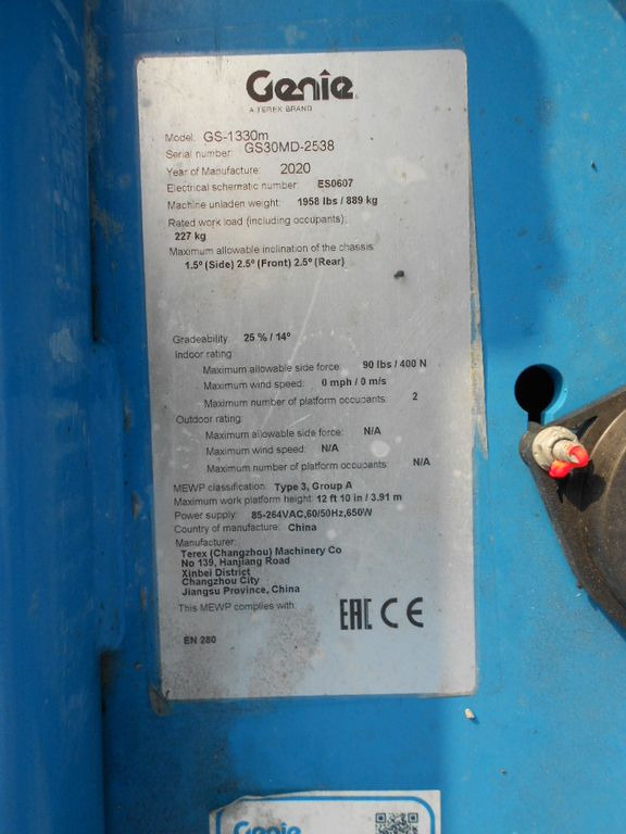 Plataforma de Tijera/ Plataforma de tesoura Genie GS 1330, Scherenarbeitsbühne Genie 5,9 m: foto 17